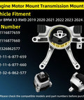 Engine Mount And Transmission Mount Kit For X3 RWD 2019 2020 2021 2022 2023 2024 2.0L Three Piece Set with part numbers