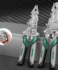 Get The Done Fast With This 16 In 1 Needle Nose Wire Stripper And Cutter, carbon steel tool with ergonomic handles, ideal for electrical tasks.