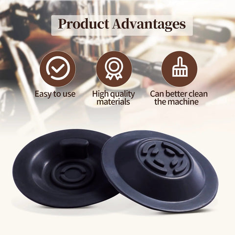Two 54mm espresso backflush discs in black for Breville espresso machines.