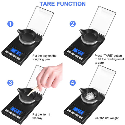 Portable Jewelry Scale 50g Capacity 0.001g Precision Microgram And Milligram Scale For Powder With Tray Tweezers And Calibration Weight