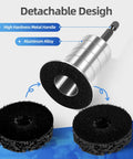 Dope Wheel Hub Cleaning Tool With Dual Head Adapter showing detachable aluminum design and cleaning pads