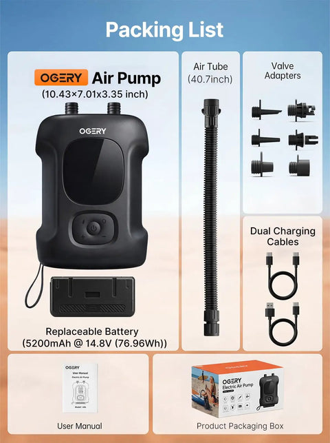 Cordless Paddle Board Pump With Long Battery Life Inflates 4.5 SUPs Up To 20 PSI Auto Off Dual Stage Fast Inflation And Deflation