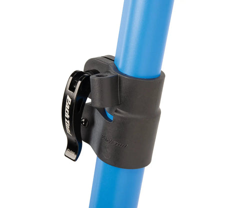 Close-up of pro-grade clamp on Deluxe Home Mechanic Bike Repair Stand With Pro-Grade Clamp, Easy Setup, Heavy-Duty Steel Frame