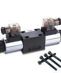 Beefy Size Six 3-Position 4-Way Hydraulic Valve With Electric Solenoid NG6, 2-Pin, 4-Port Directional Control For Mobile And Industrial Equipment