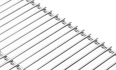 Game Changing Stainless Steel Cooking Grate And Flavorizer Bar Combo Kit Replacement For Weber Go Anywhere Portable Gas Charcoal Grill close-up of stainless steel grill grate surface