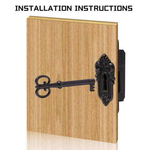 Wooden panel with vintage key and lock from Two Pack Toggle Latch Cabinet Lock Kit With Keys For Vintage Furniture.