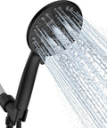 8 Setting Handheld Shower Head Set With Detachable Heads 5 Ft Stainless Steel Hose Brass Swivel Bracket Matte Black spraying water
