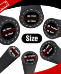 All In One Fuel Line Hose Kit For Gas And Diesel Systems Five Foot Set With Six ID Sizes And Twenty Clamps Made From Durable NBR Rubber Rated At 300 PSI, hose size diagram showing various dimensions