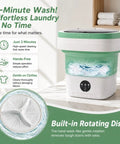 Portable Foldable Mini Washing Machine With Fast Spin Dryer And Flexible Wash Options For Baby Gear Gym Socks And Road Trips Compact Build, featuring built-in rotating disc.