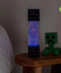 Nether Portal Glitter Motion Lamp LED Light For Desk And Nightstand, 12 Inch Mood Luminary with purple LED in a bedroom setting