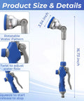 Two Pack Watering Wand With Nine Adjustable Spray Patterns, 16-Inch Metal Hose Nozzle, product size and details shown