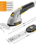 Cordless Hedge Trimmer And Grass Shear 2 In 1 Handheld Electric Tool With Rechargeable Battery And Interchangeable Blades shown disassembled