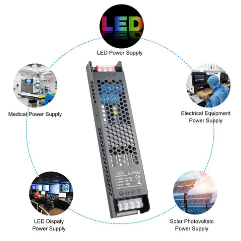 Heavy Duty 12V 25A 300W Universal Switching Power Supply 110V AC To 12V DC LED Driver And Adapter For Strip Lights Lamps And Radios With Overload Over Voltage Over Current And Short Circuit Protections, metal housing