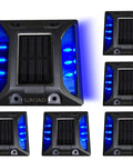 Solar Powered Driveway Deck Lights No Wiring Needed Outdoor LED Pathway Markers IP68 Waterproof Blue 6 Pack in a grid layout