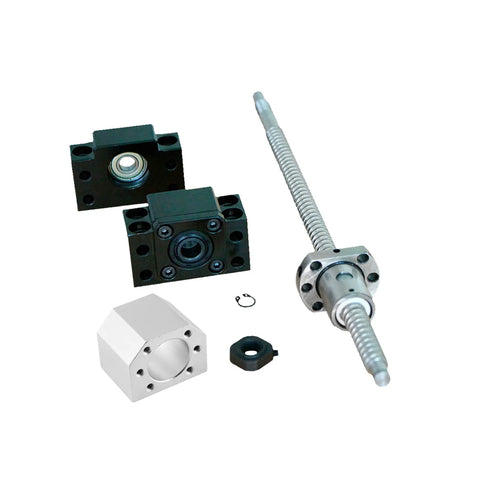 SFU1605 1200mm Ball Screw Assembly With RM1605 End Machined BK/BF12 And DSG16H Nut Housing A Solid Workhorse For CNC Machines And 3D Printers Heavy Duty Precision Low Friction Quiet Long-Lasting Performance. ball screw kit with BK/BF12 supports, nut housing, and screw