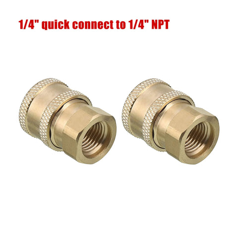 Brass 1/4-inch quick-connect pressure washer couplers, set of two, with knurled collars (Amazon)