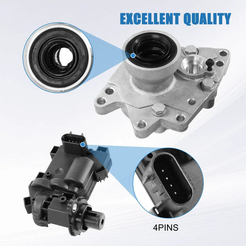 Direct Fit Front 4X4 Differential Axle Actuator Disconnect Housing Replacement For Chevy Trailblazer Envoy Bravada Ascender 9To7X 2002 2009 Includes Shaft Bearing Assembly 12471623 600115, 4-pin