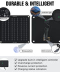 10W Solar Car Battery Charger Maintainer 12V Waterproof Portable Trickle Charger with suction cups and connectors