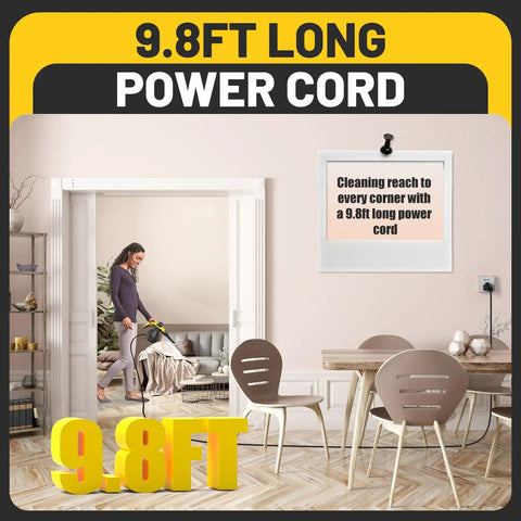Person using Powerful Handheld Steam Cleaner With 1050W Quick Heat In 3 To 5 Minutes, 230 F Pressurized Steam, 9.8ft cord