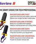 80 Pack Front Install Rack Mount Studs Set With 40 Red 2.2 mm And 40 Purple 3.2 mm Pieces For 19 Inch Racks With Square Punched Rails Cage Nut Free Quick Mount Solution series details