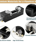 Beefy Heavy Duty Multi Material Workbench Vise With Universal Clamping shown with aerospace-grade body and stainless steel jaws