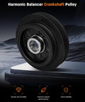 Engine Harmonic Balancer Crankshaft Pulley Replacement for Nissan Infiniti 2.0L Vehicles 1991 2013 in black metal