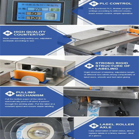 Top Notch Automatic Right Angle Labeling Machine, 90 Degree Corner Applicator with PLC control panel and durable counter.