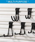 16 Pack Slatwall Hooks For Garage Storage, Heavy Duty Slat Wall Hangers In Black on slatwall panel