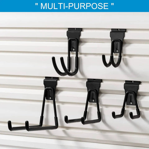16 Pack Slatwall Hooks For Garage Storage, Heavy Duty Slat Wall Hangers In Black on slatwall panel