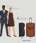 Amsterdam Softside Expandable Luggage With Rolling Wheels Gray 29 Inch Large Durable 1200D Polyester next to scale figures
