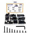 Beefy 61Pcs M8 Flat Head Hex Socket Cap Screws Set With 9 Lengths 10mm-60mm 304 Stainless Steel, includes case and hex spanner