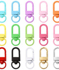 Forty Five Piece Rock Solid Metal Lobster Claw Clamps With Dope Mixed Color Combo Three Two Millimeter Slick Swivel Snap Hooks for keychain.