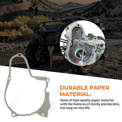Starter Chain Kit Fits Chinese 4 Stroke 50cc 70cc 90cc 110cc 125cc ATV Dirt Bike Go Kart With Starter Chain Tensioner Guides Oil Seal And Paper Gasket Random Color Included, paper gasket shown in detail with ATV in background