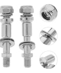 Beefy Aluminum Alloy Mirror Conversion Screws Set Two Pack For Motorcycle Rearview Mirrors Universal Fit Easy Install Enhanced Safety Silver Scooter Handlebar Kit, silver screws