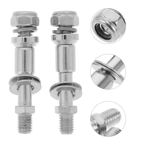 Beefy Aluminum Alloy Mirror Conversion Screws Set Two Pack For Motorcycle Rearview Mirrors Universal Fit Easy Install Enhanced Safety Silver Scooter Handlebar Kit, silver screws
