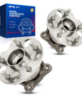 Rear Wheel Bearing Hub Assembly Kit For Toyota Highlander AWD 2004 to 2013, RX 350 AWD 2007 to 2009, Venza AWD 2009 to 2015 5 Lug 2 Piece Replacement For Your Ride Durable Easy Install And Long Lasting showing two metal hub assemblies with 5 lugs