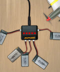 5in1 USB Charger For RC Planes And Spare Parts connected with LiPo batteries and RC plane model, high efficiency, IC overload protection.