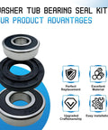 Washer Tub Bearing Seal Kit Replacement For LG And Kenmore Washers, Upgraded Durable Bearing Seal Set with steel bearings and rubber seals