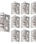 Heavy Duty Self Closing Cabinet Door Hinges 10 Pack Stainless Steel With Built In Spring for small kitchen office cupboards, front view