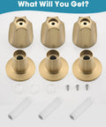 Metal 3 Piece Shower Knob Set With Handle Flange Replacement For Verve Tub And Shower Faucets Hot And Cold Remodel Kit Brushed Gold