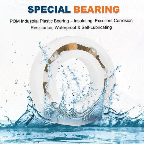 8 Pack POM Plastic Bearings 9 x 17 x 4 mm Deep Groove Ball Bearings With Glass Balls And Nylon Cage, waterproof feature