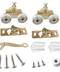 Pocket Door Roller Replacement Kit With Nylon Encapsulated Ball Bearing Wheels For 1125 And Upgrades 1500 Hardware Kit Three Wheel Pulley System Top Mounted Hangers Quiet Smooth Sliding 1 Inch Wheels 220 Pound Capacity