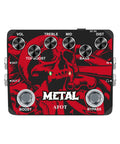 Colorful top view of Beefy Metal Distortion Guitar Pedal With True Bypass High Gain Clarity Muff Top Boost Earphone Output background.