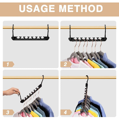 Magic Hangers Space Saving No Brainer 10 Pack Upgraded Sturdy Smart Space Saver Hangers Ultra Premium Black Hooks Triple Closet Space Maximizers For Closet Organization Storage And College Room Essentials