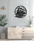Locomotive Metal Wall Art Black 16 Inch Vintage Rustic Industrial Decor For Living Room Office Bedroom Durable Outdoor Wall Sign