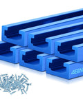 Six Piece T Track Kit For Woodworking With Screws 48 Inch Aluminum Universal T Rail Track Double Cut Profile in blue