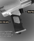 Close-up of Beast Mode Heavy Duty Air Hammer Kit with non-slip grip and one-touch operation, ideal for auto body repair.