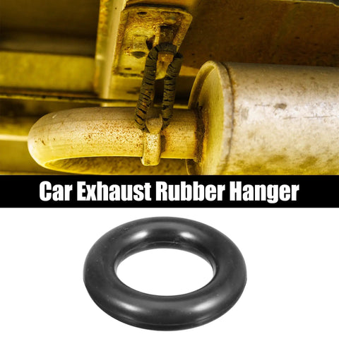 Upgrade Your Ride With This Super Cool Universal Muffler Exhaust Hanger Bushing Kit. These 60mm O-Ring Rubber Grommets Fix Loose Noise And Vibration For A Smoother Drive On Any Car Today. black rubber exhaust hanger bushing on muffler