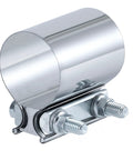 3.5 Inch Exhaust Clamp For Butt Joint Pipes - Stainless Steel Band Clamp Sleeve Connector, 360 Degree Seal, Double Stack Anti Loosening