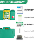 Heavy Duty Eight Gallon Portable Eyewash Station Osha Approved Wall Mount Eye Wash Irrigation Kit For Job Sites with instructions and accessories.